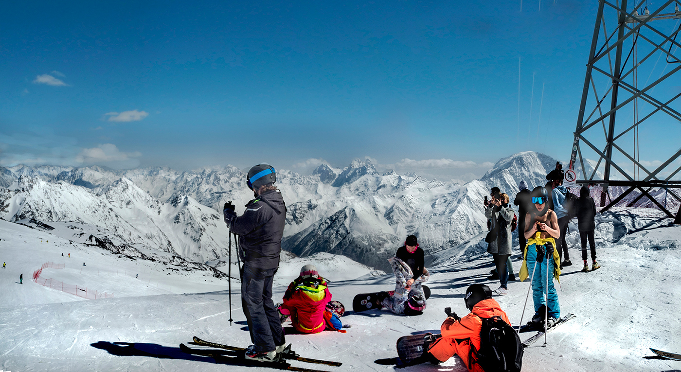 Лыжники загорают.