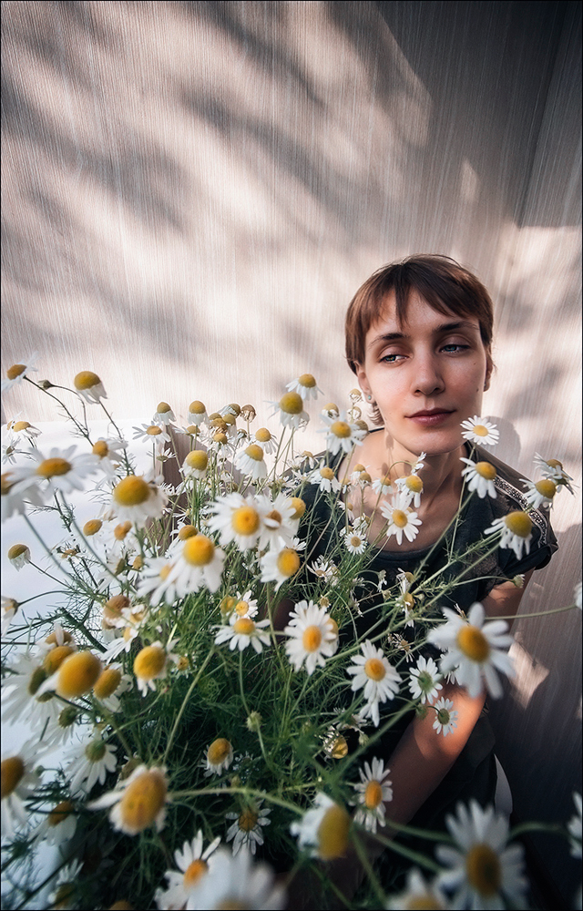 Портрет с ромашками.