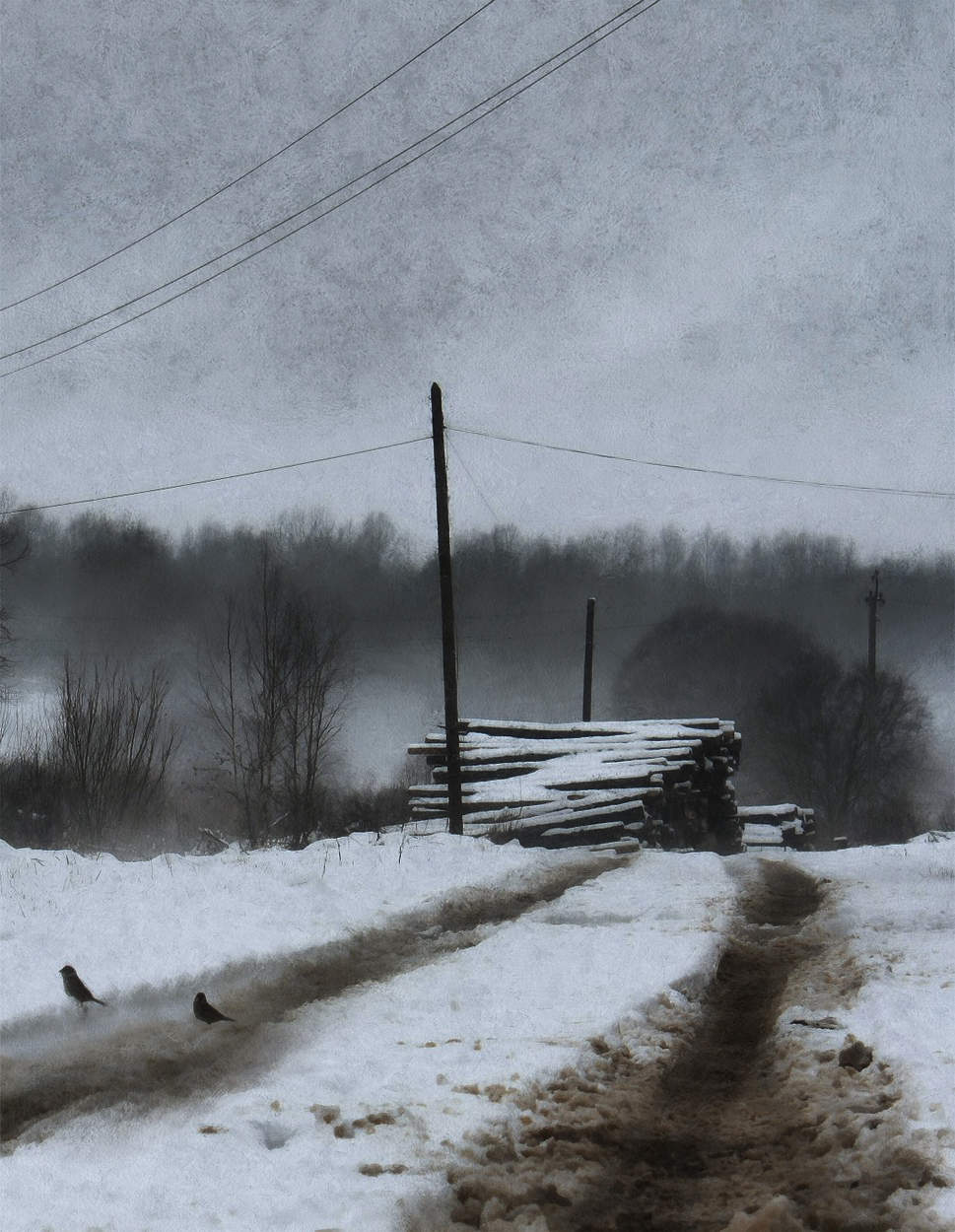 Воронье, распутица... тоска.