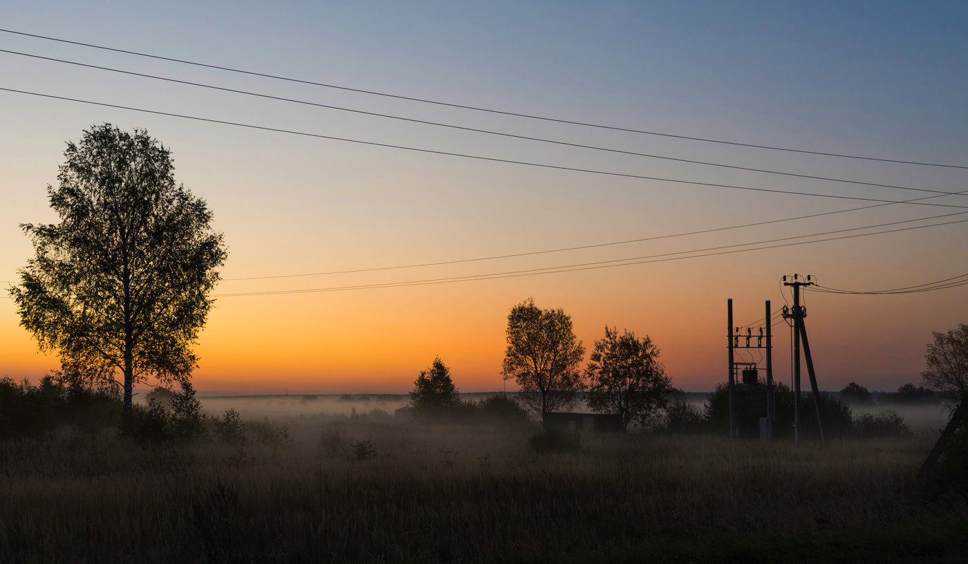 Утро в деревне.