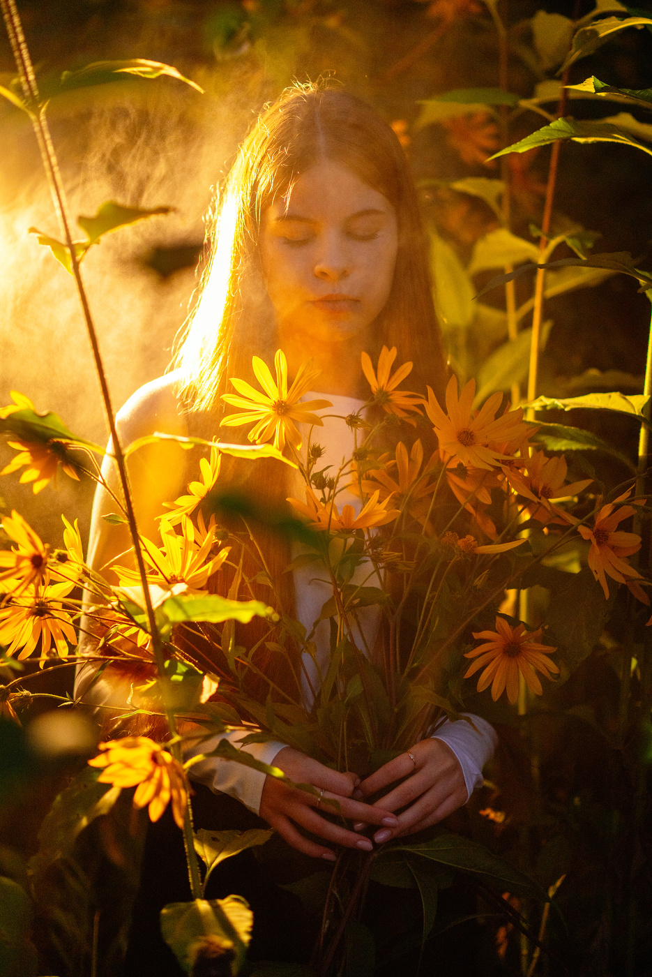 С букетом топинамбура