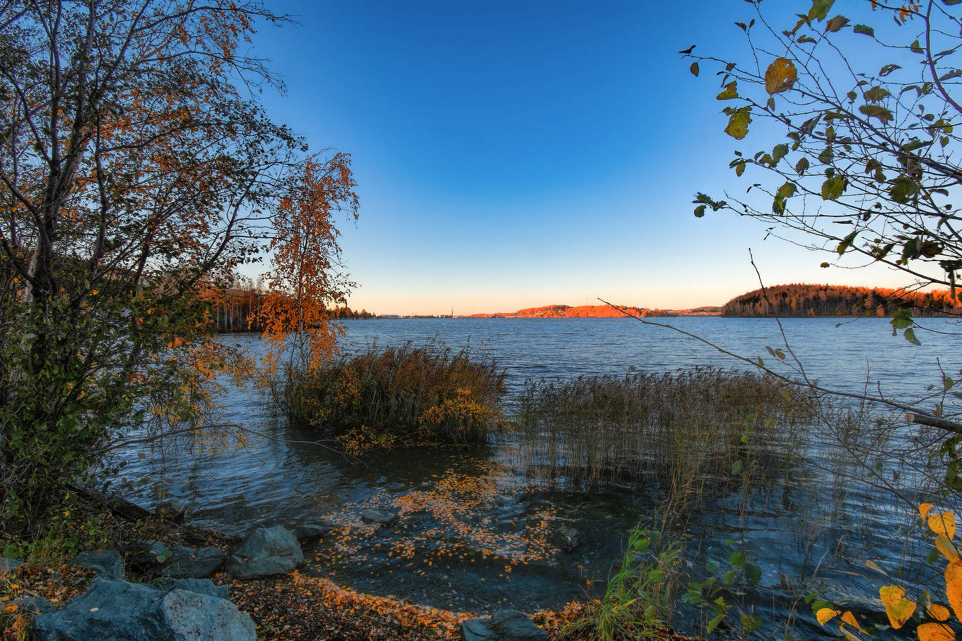 На озере осень