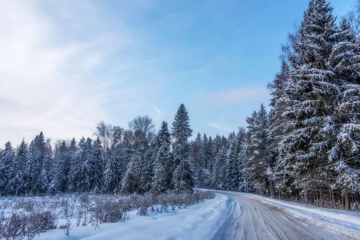 Морозный день.