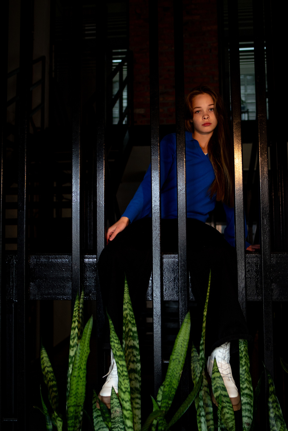 На лестнице