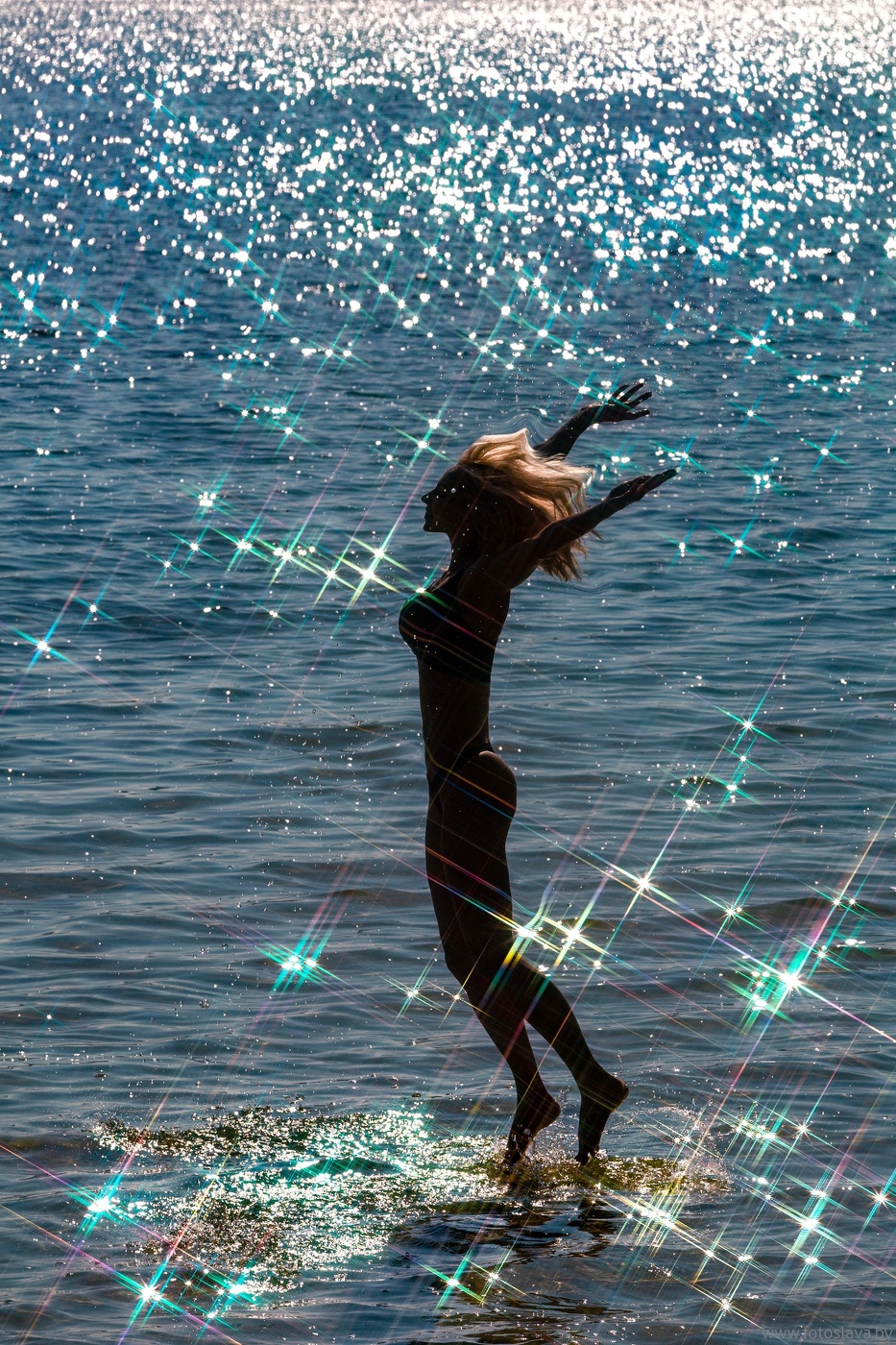 Летним утром на озере.