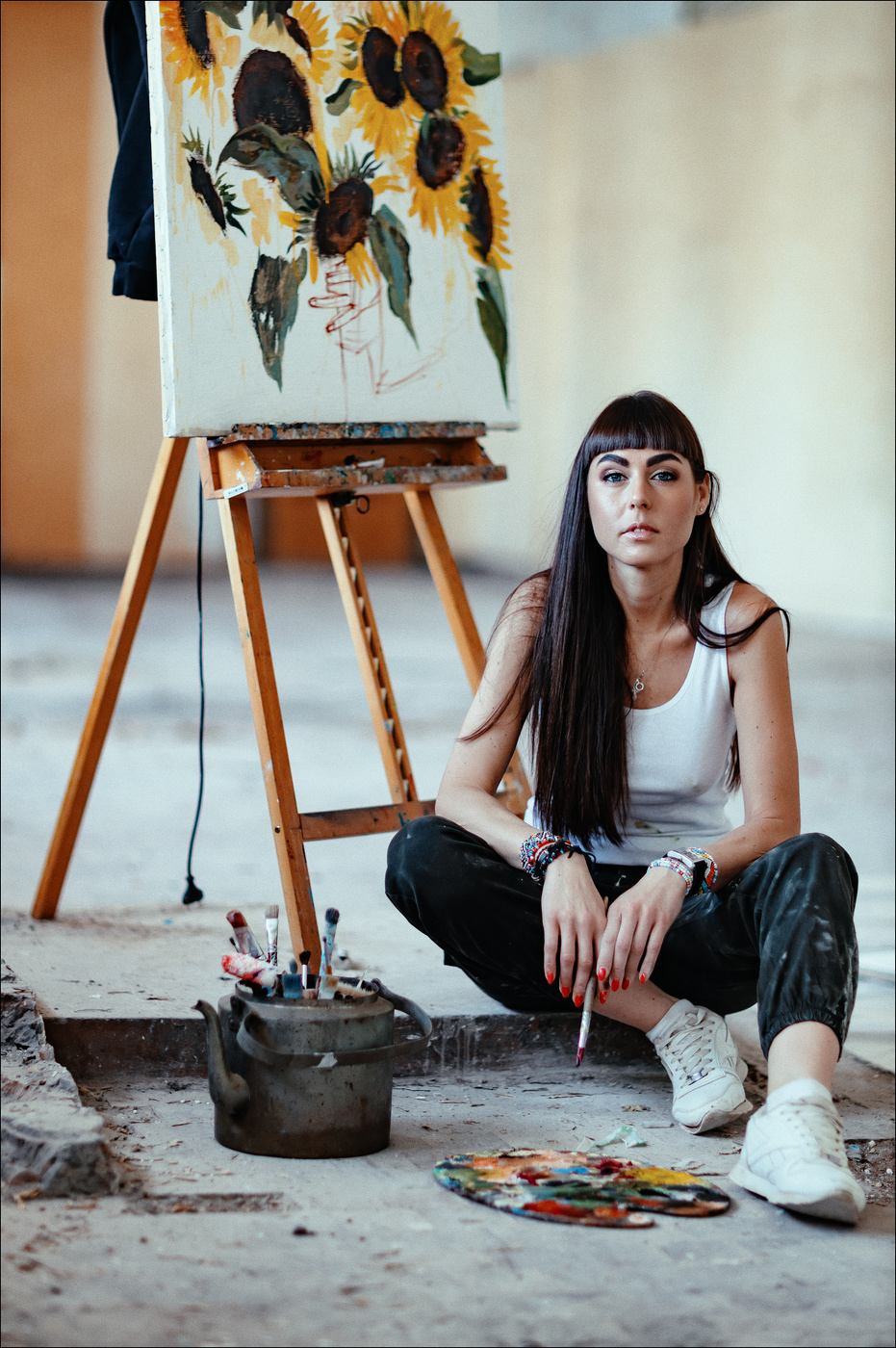 Портрет с подсолнухами.