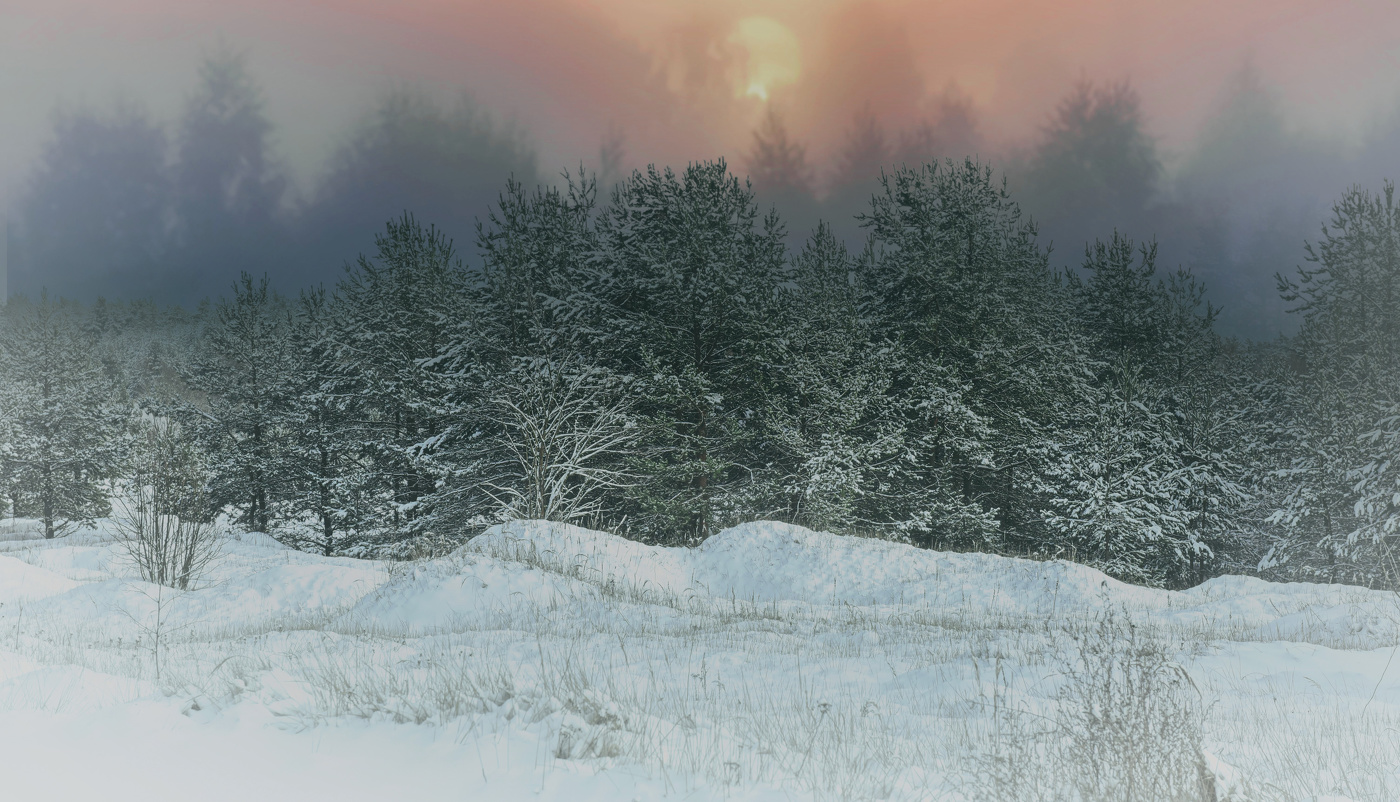 В морозном тумане уходит день..