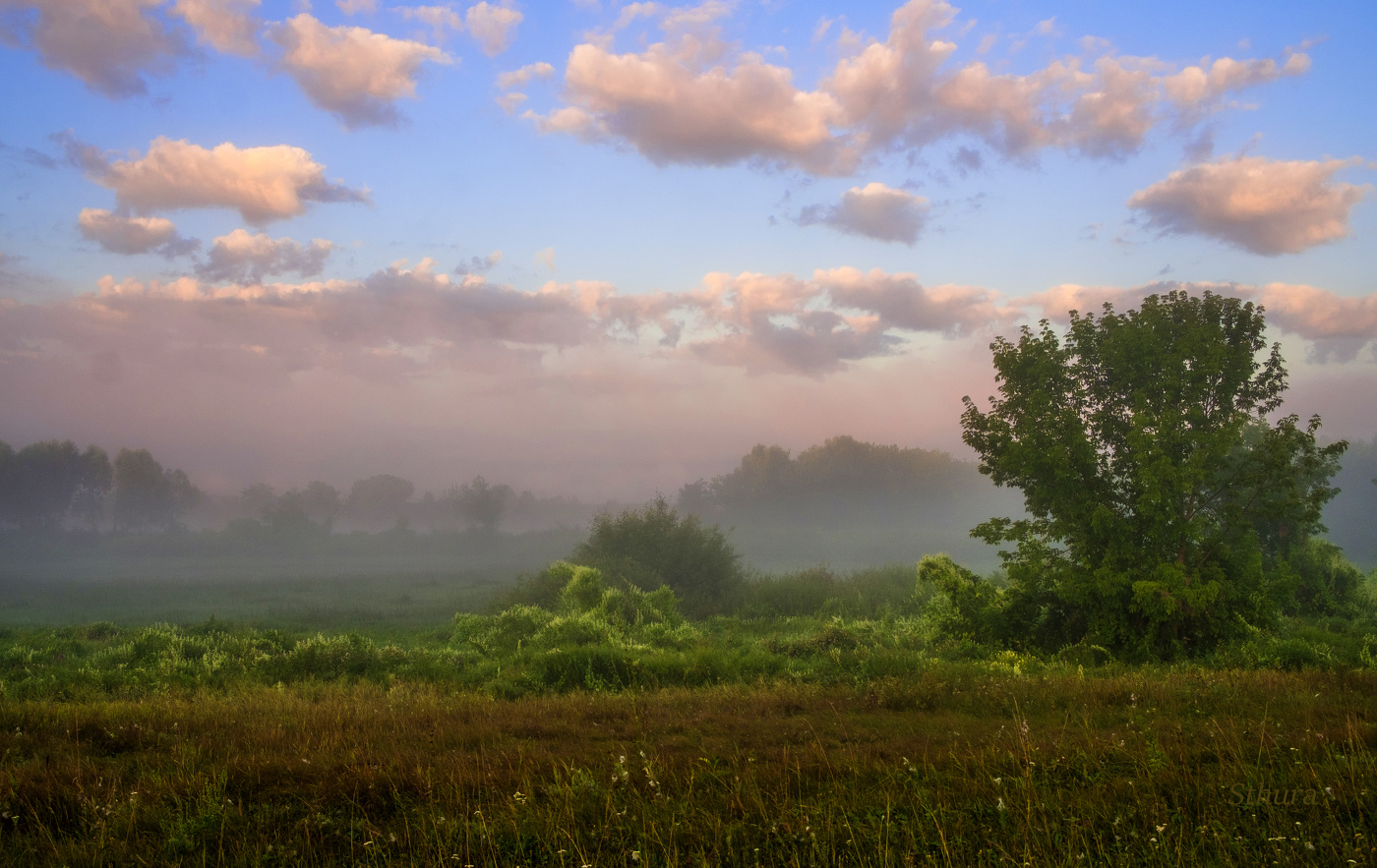 На восходе, у реки.