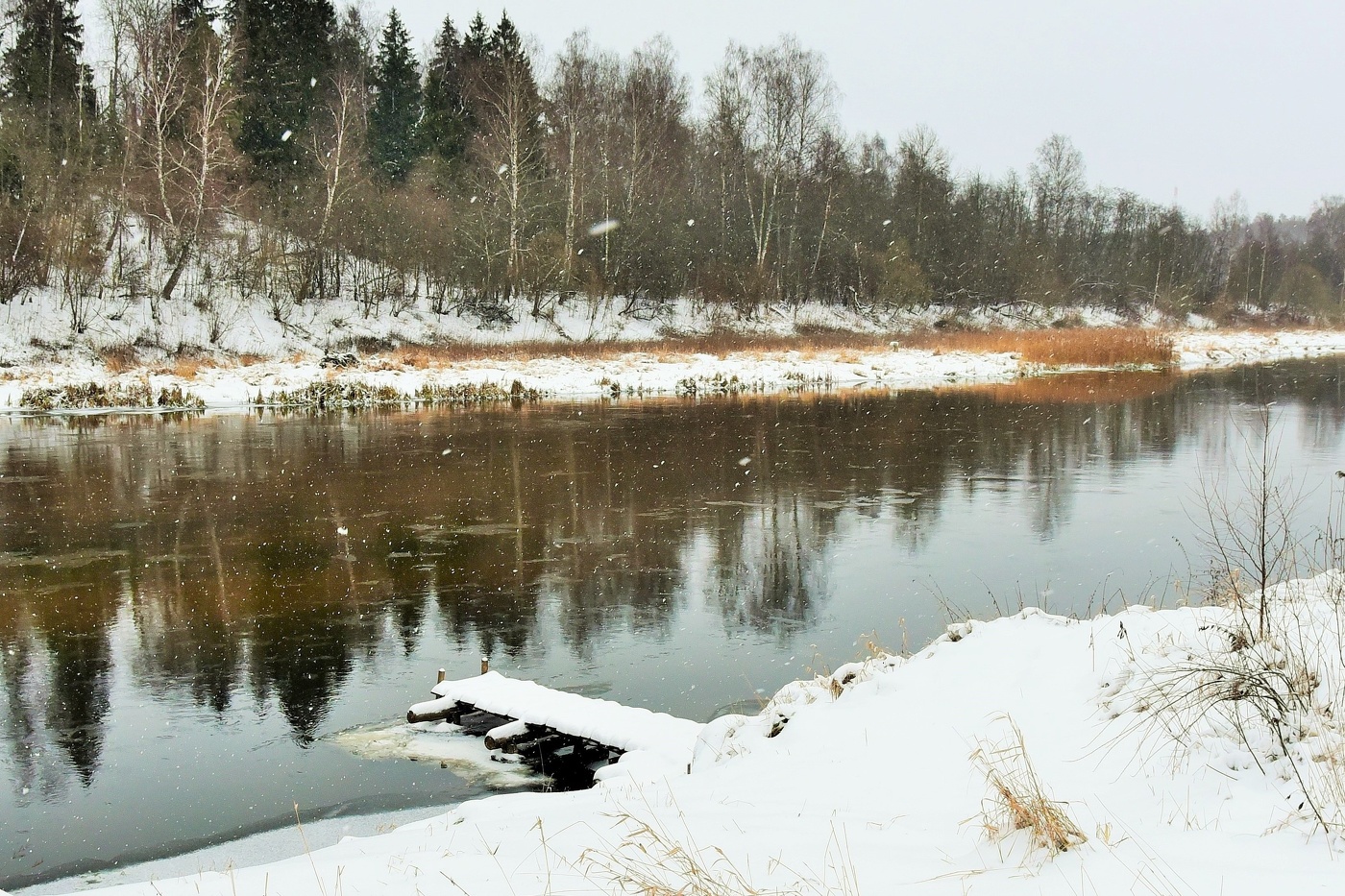 "Опять он падает, чудесно молчаливый ..."