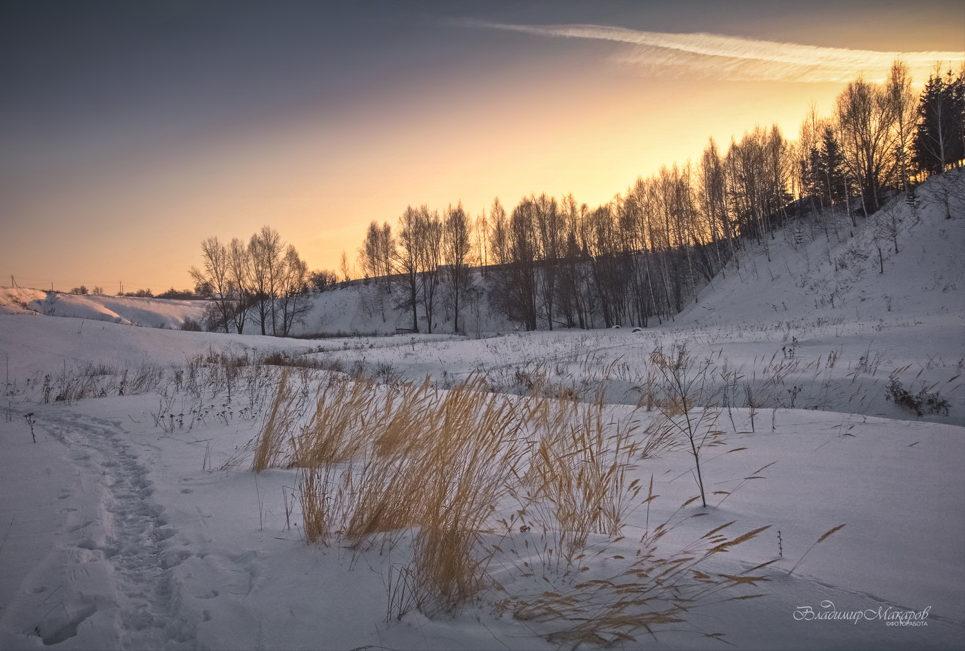 "Зимний вечер с прошлогодними травами"©