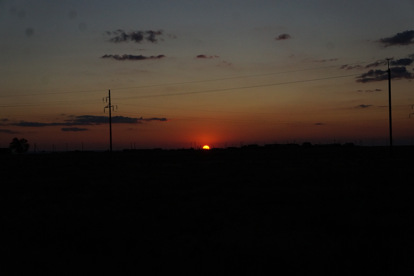 Закат в степи