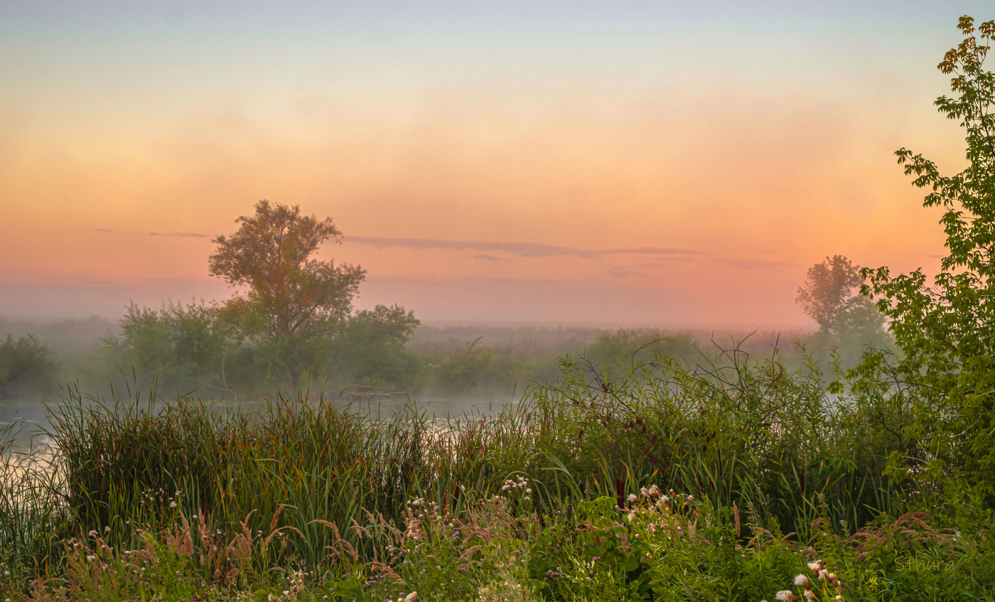 Утро на озере.