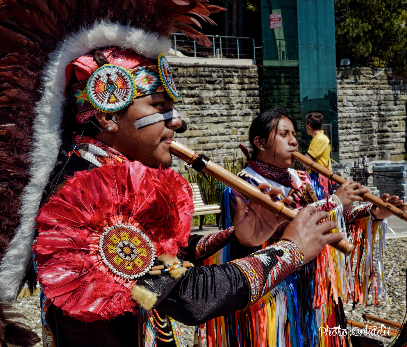 Уличные артисты.