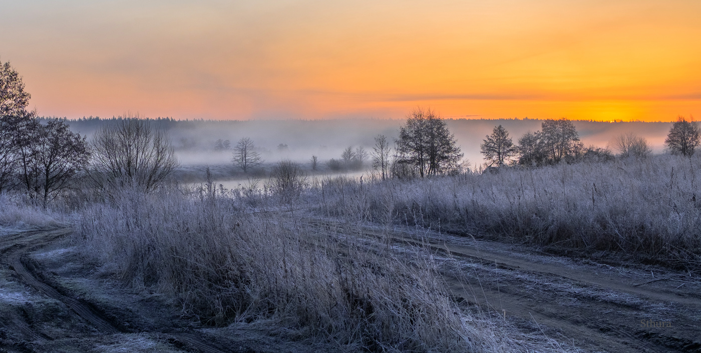 Утро морозное.