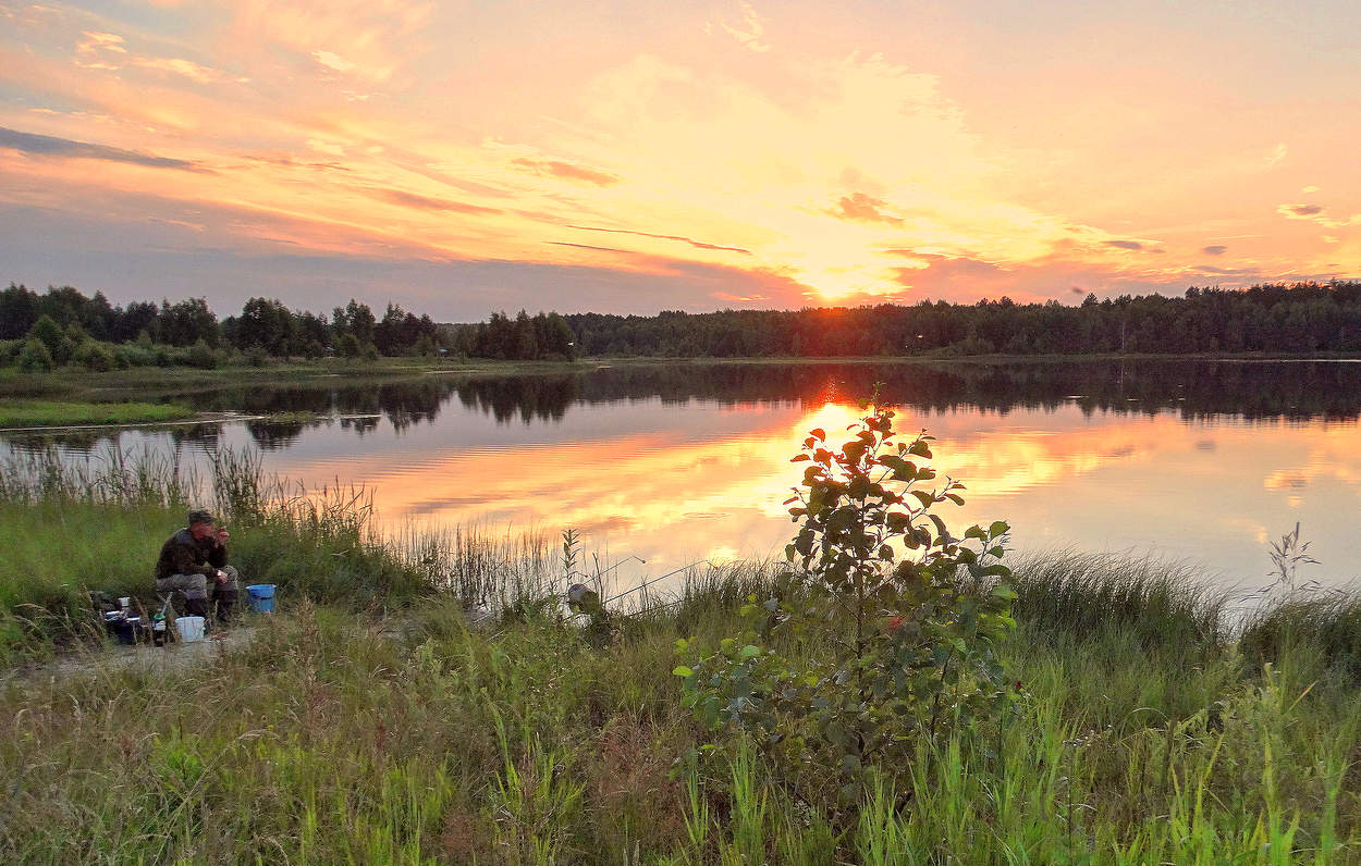 Летняя рыбалка на закате