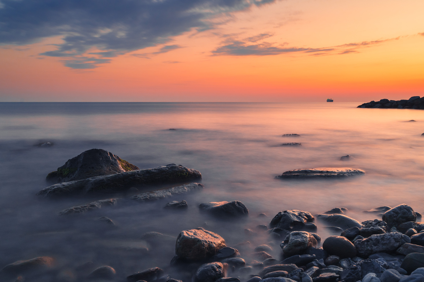 Закат на море.