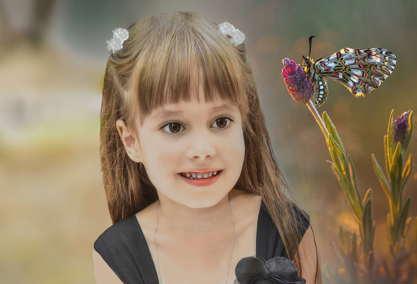 Девочка и мотылёк.