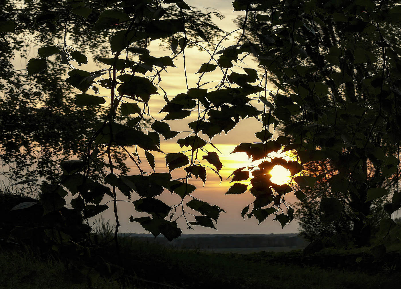 Солнце садится.