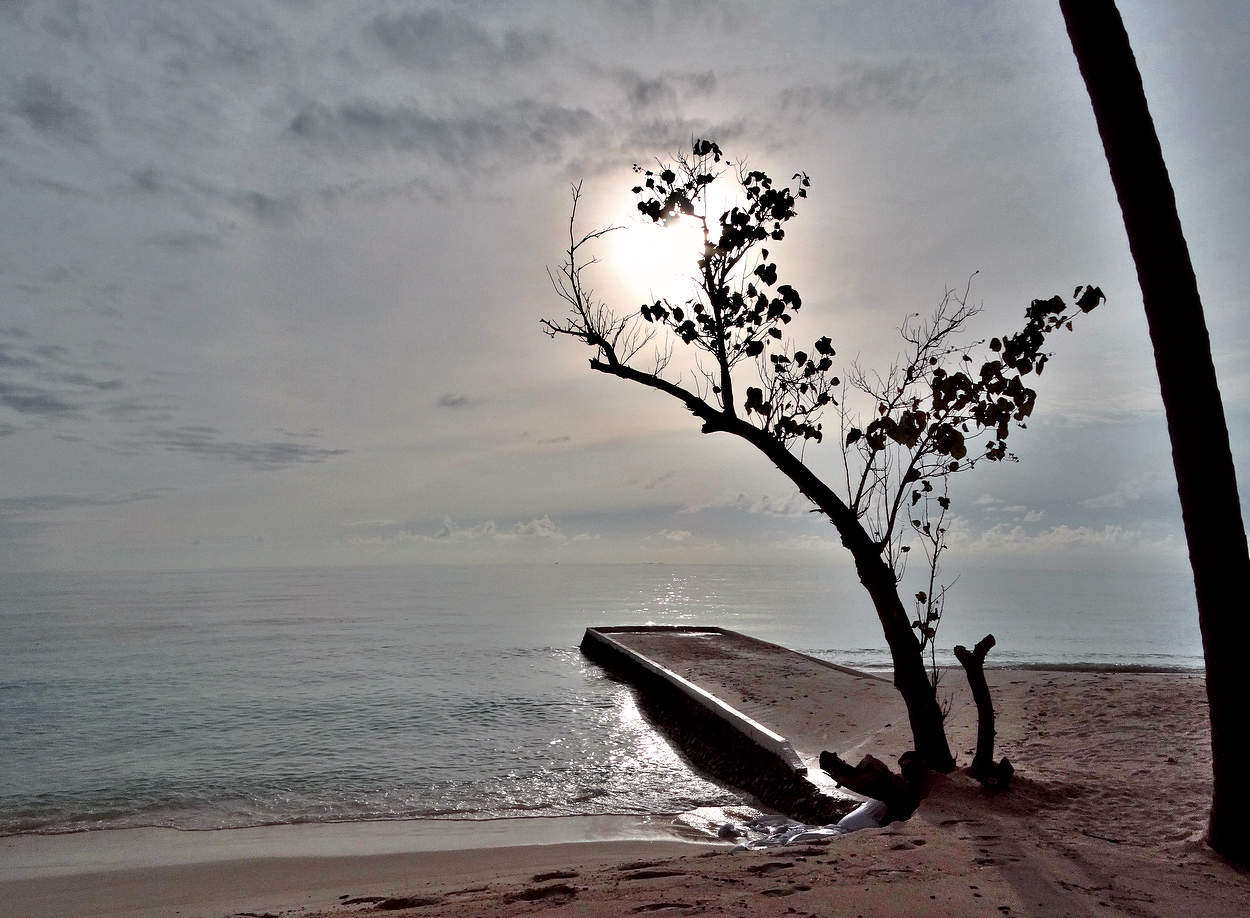 Вечернее солнце над морем