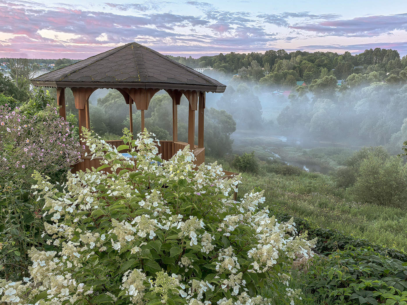 Дачная идиллия. Утро туманное.