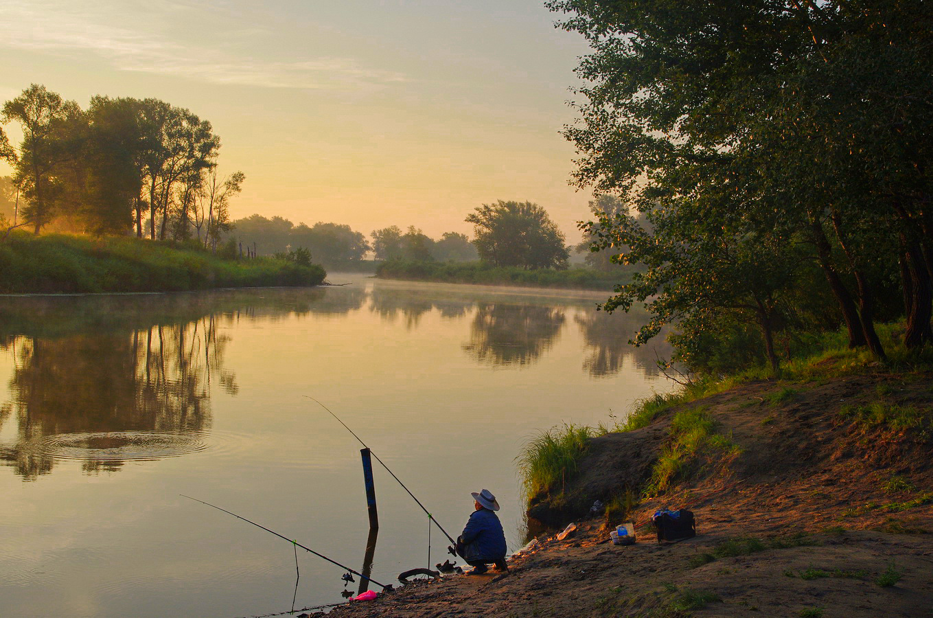 Ковбой на рыбалке))