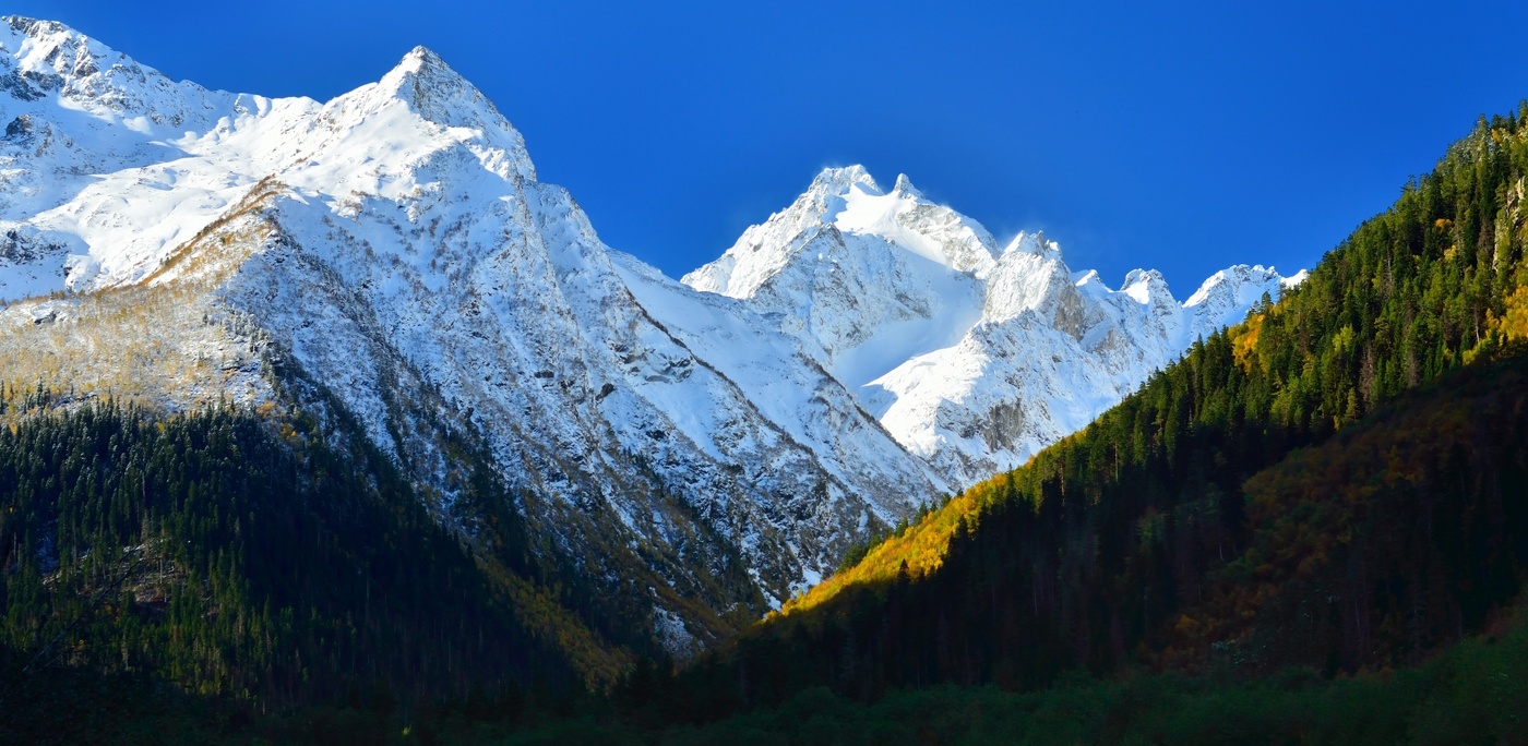 Утро в горах Кавказа