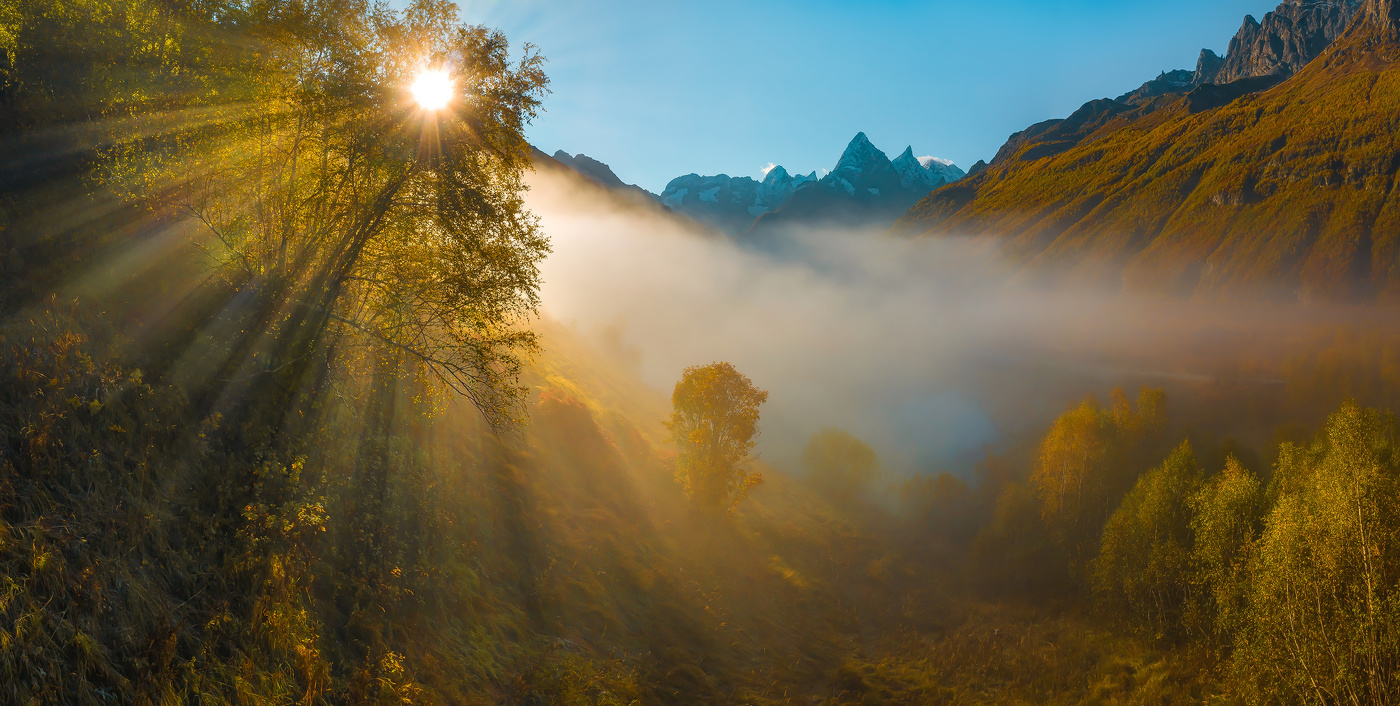 Туманный веер на рассвете