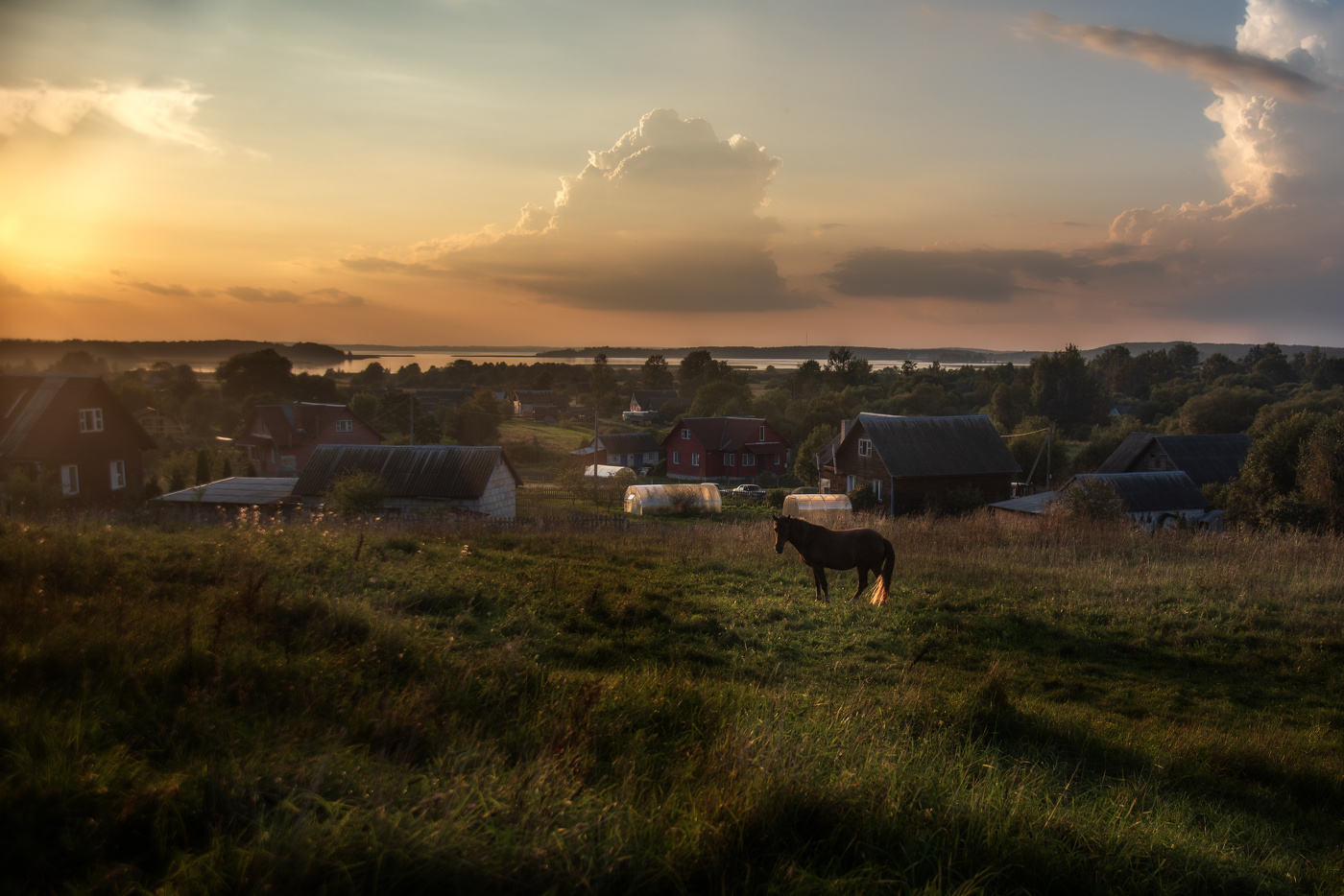 Закат на озере Дривяты