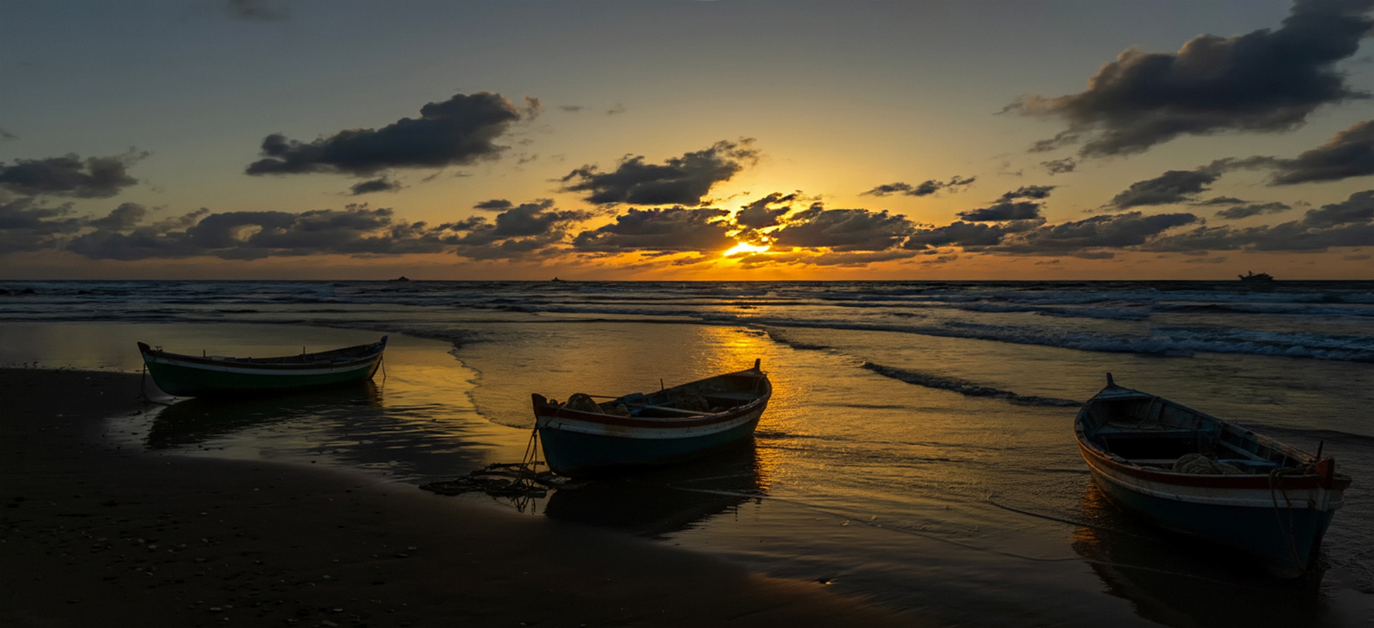 Закат в темных тонах