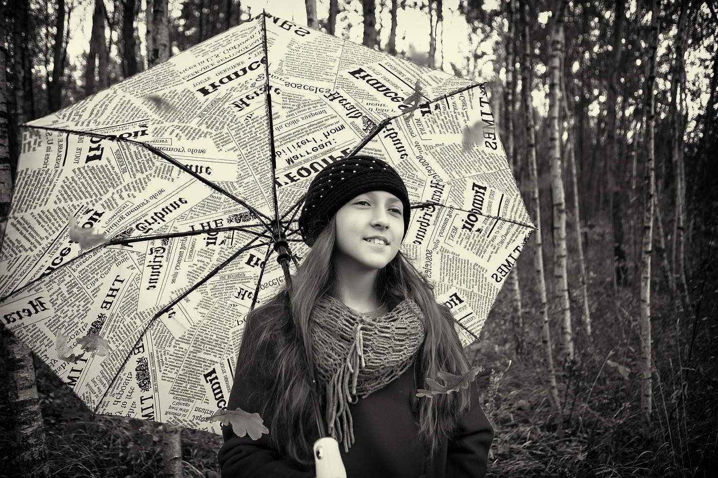 Вика_6, портрет с зонтом.