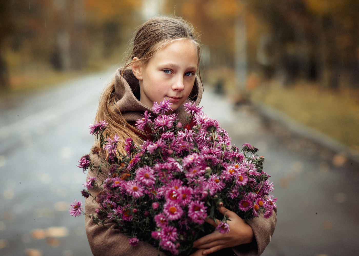Портрет под дождём.