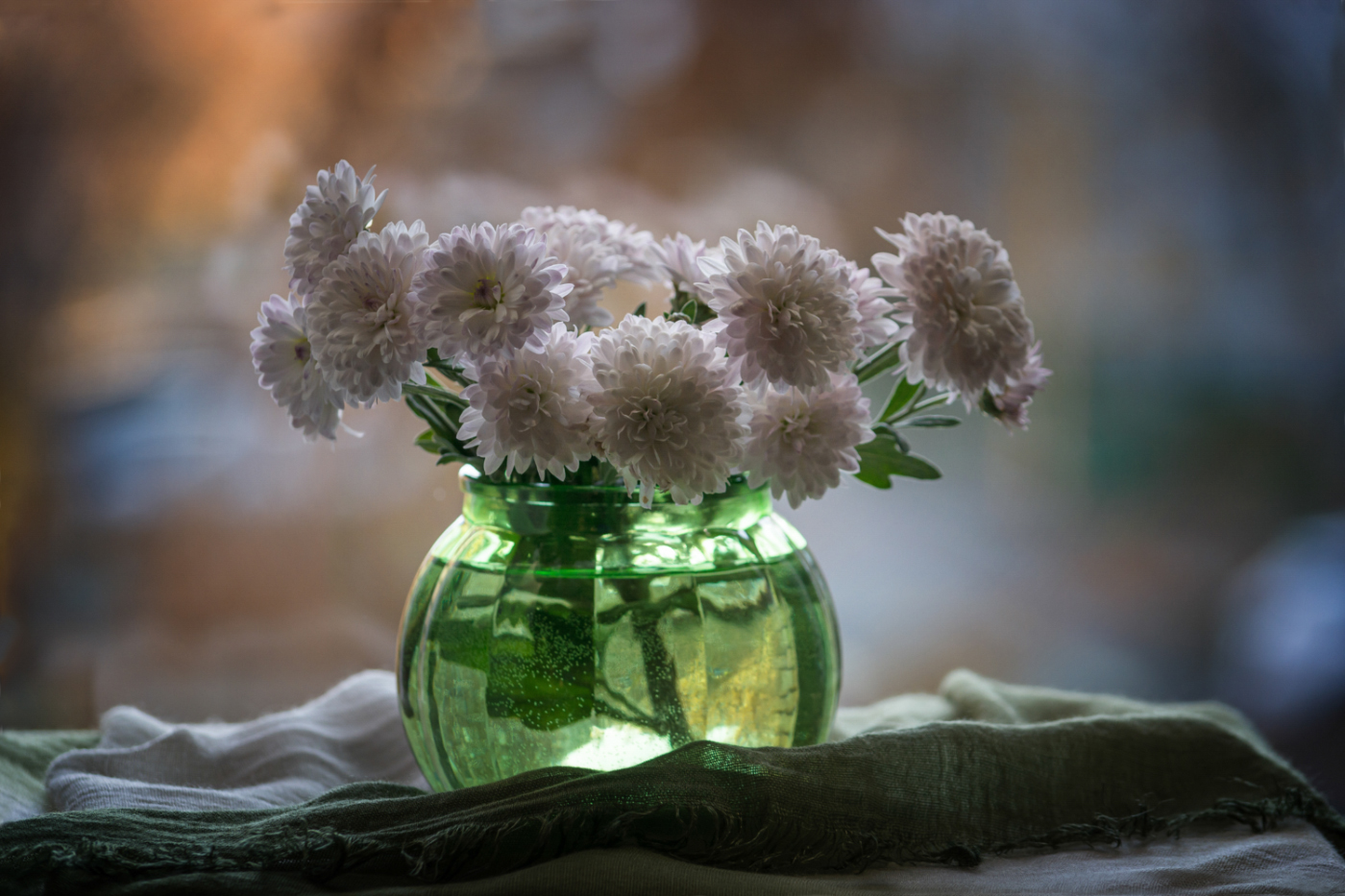 А белых хризантем осенний сладок плен...