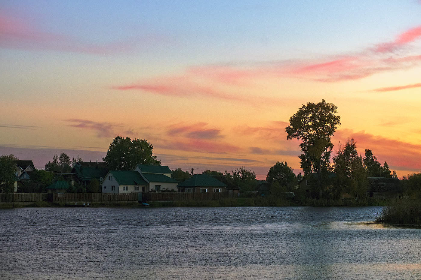 Закат на деревне