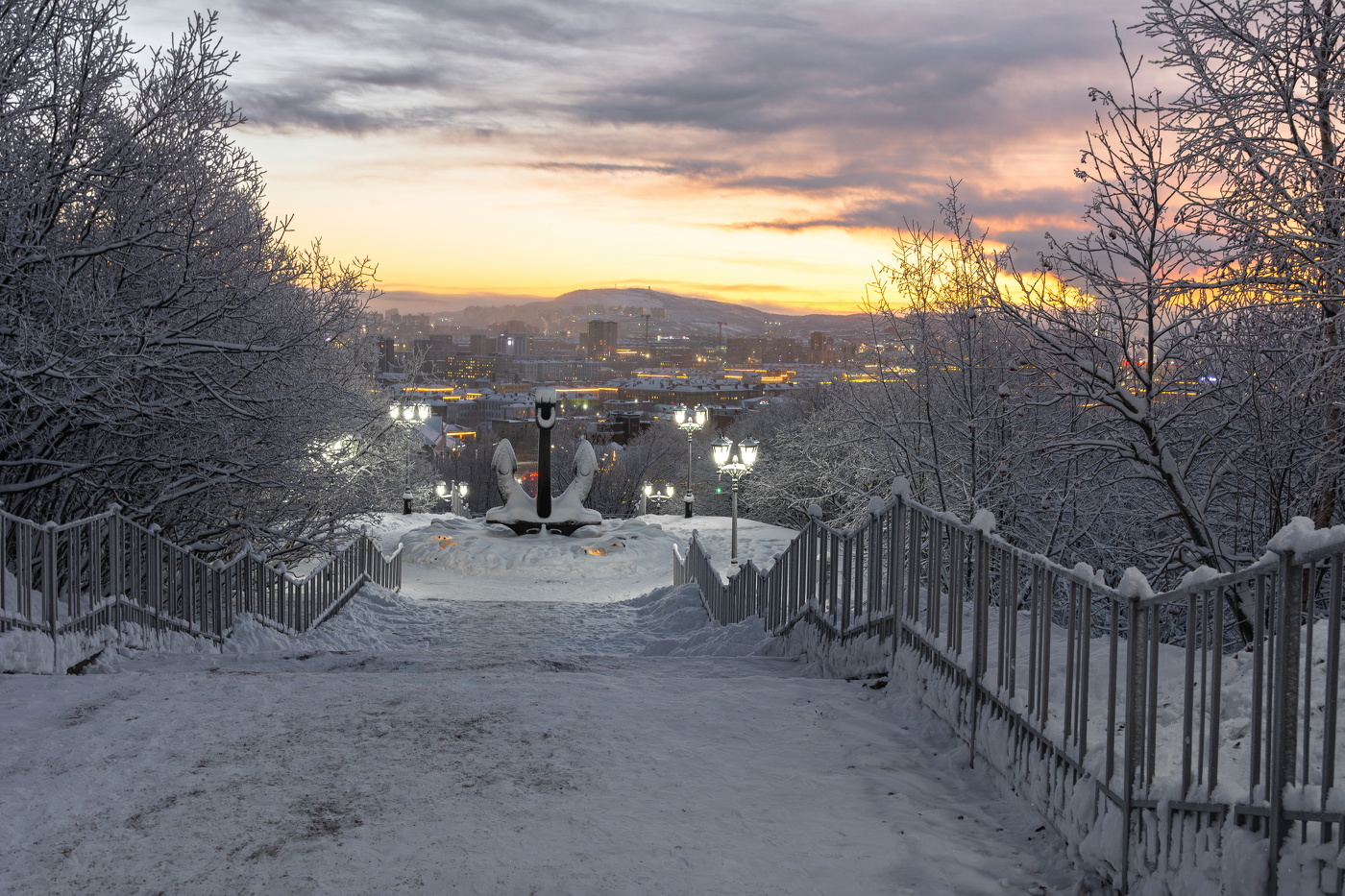 морозный закат