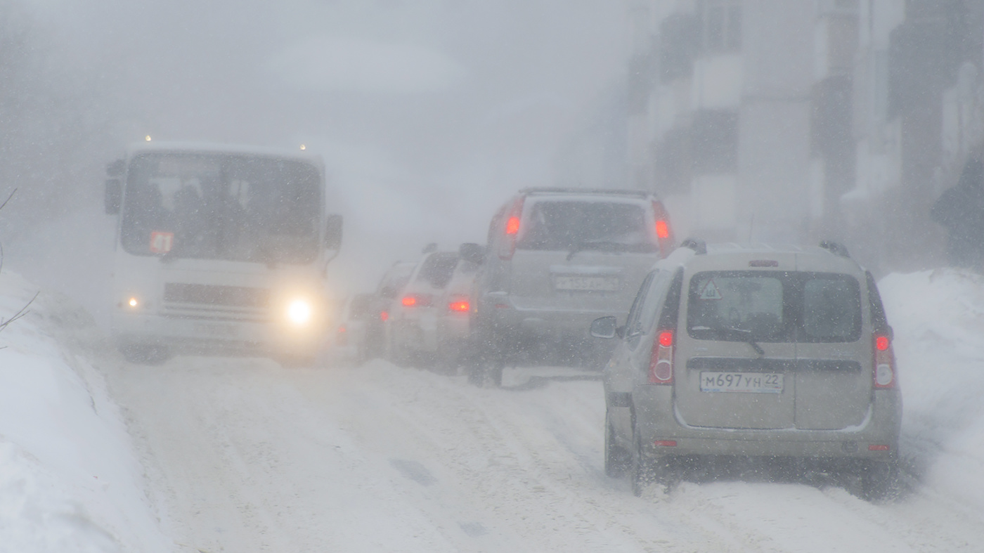 Снегопад в городе