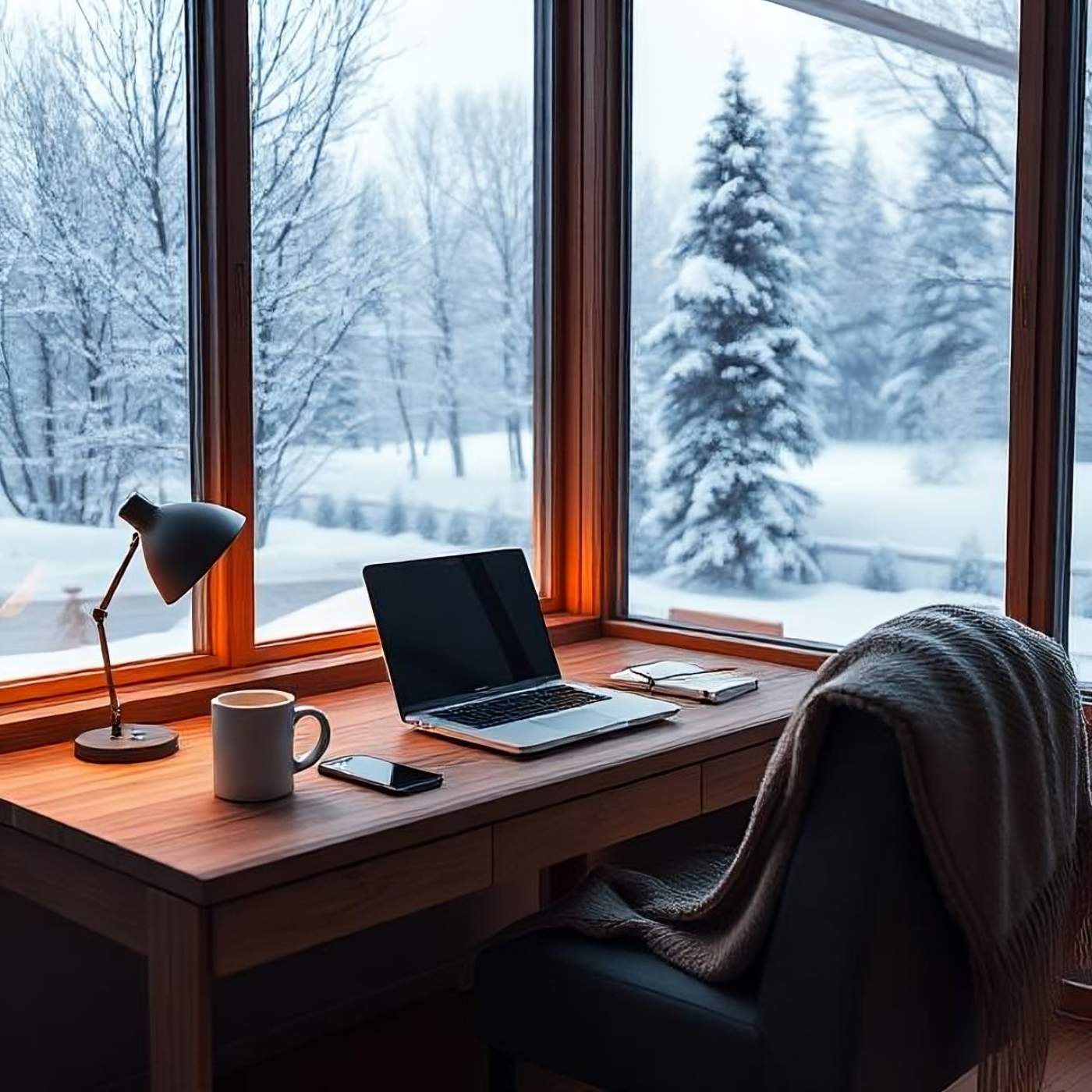 Authentic remote work winter scenes Winter Portraits