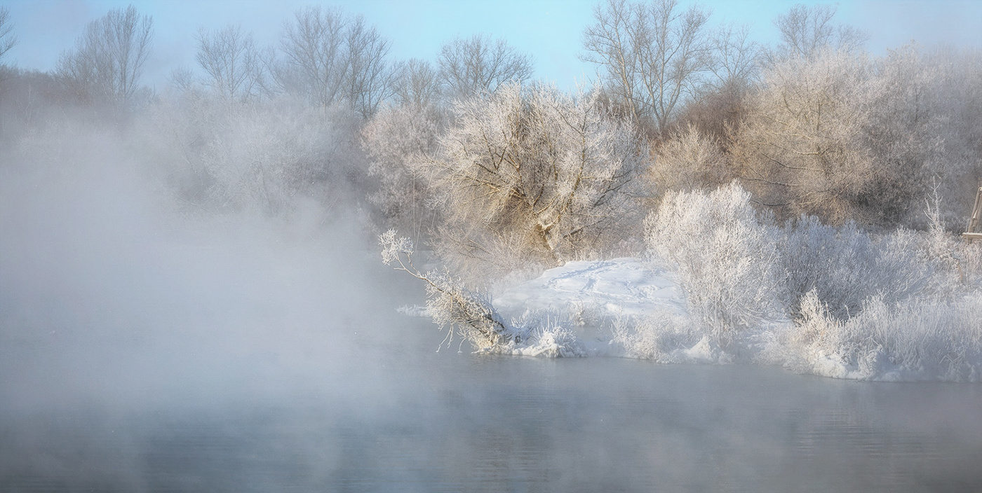 Змняя река.
