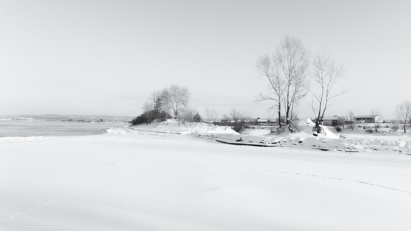 Зимний берег Енисея.