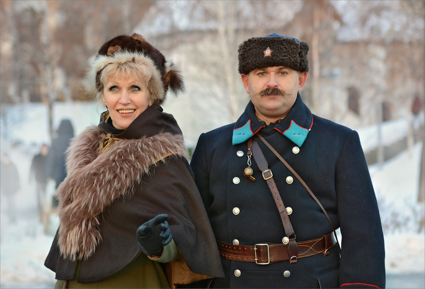 На защите...