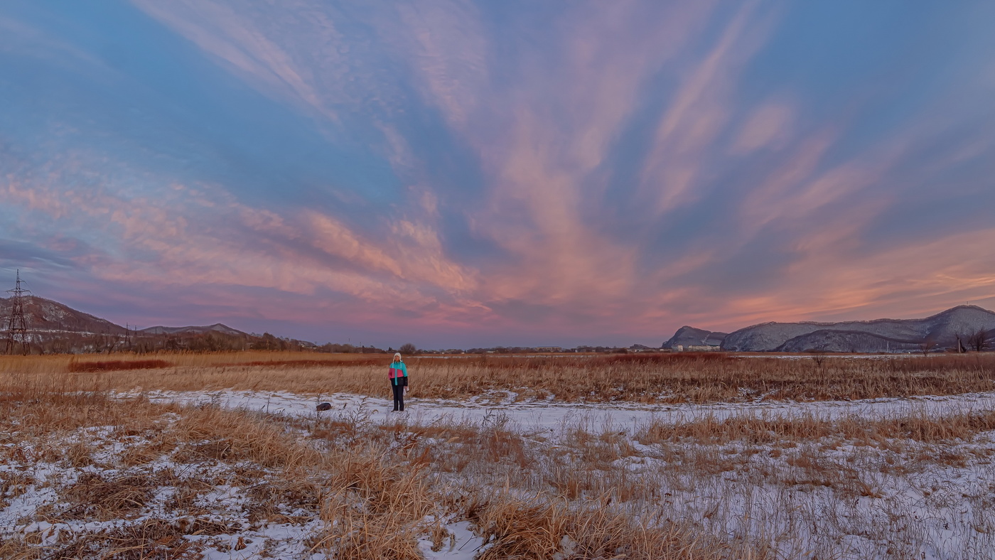 Зимний вечер в полях