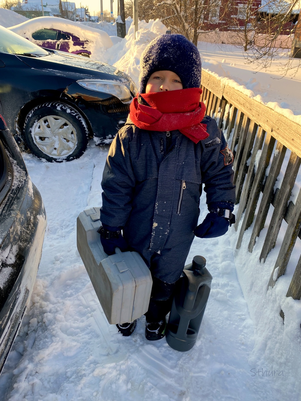 Зимой в деревне.