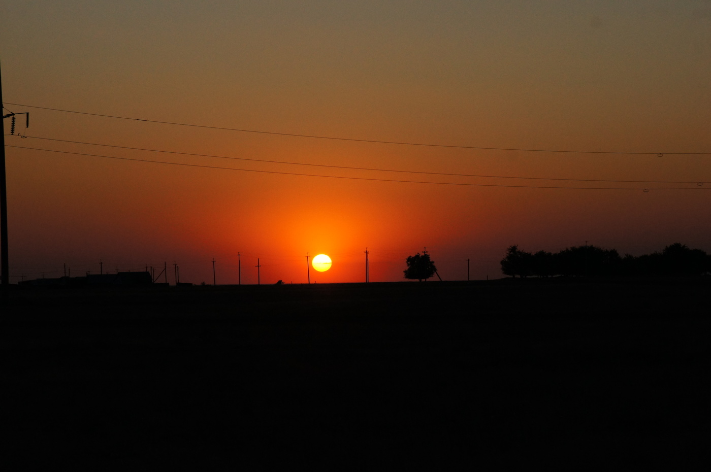 Закат в степи