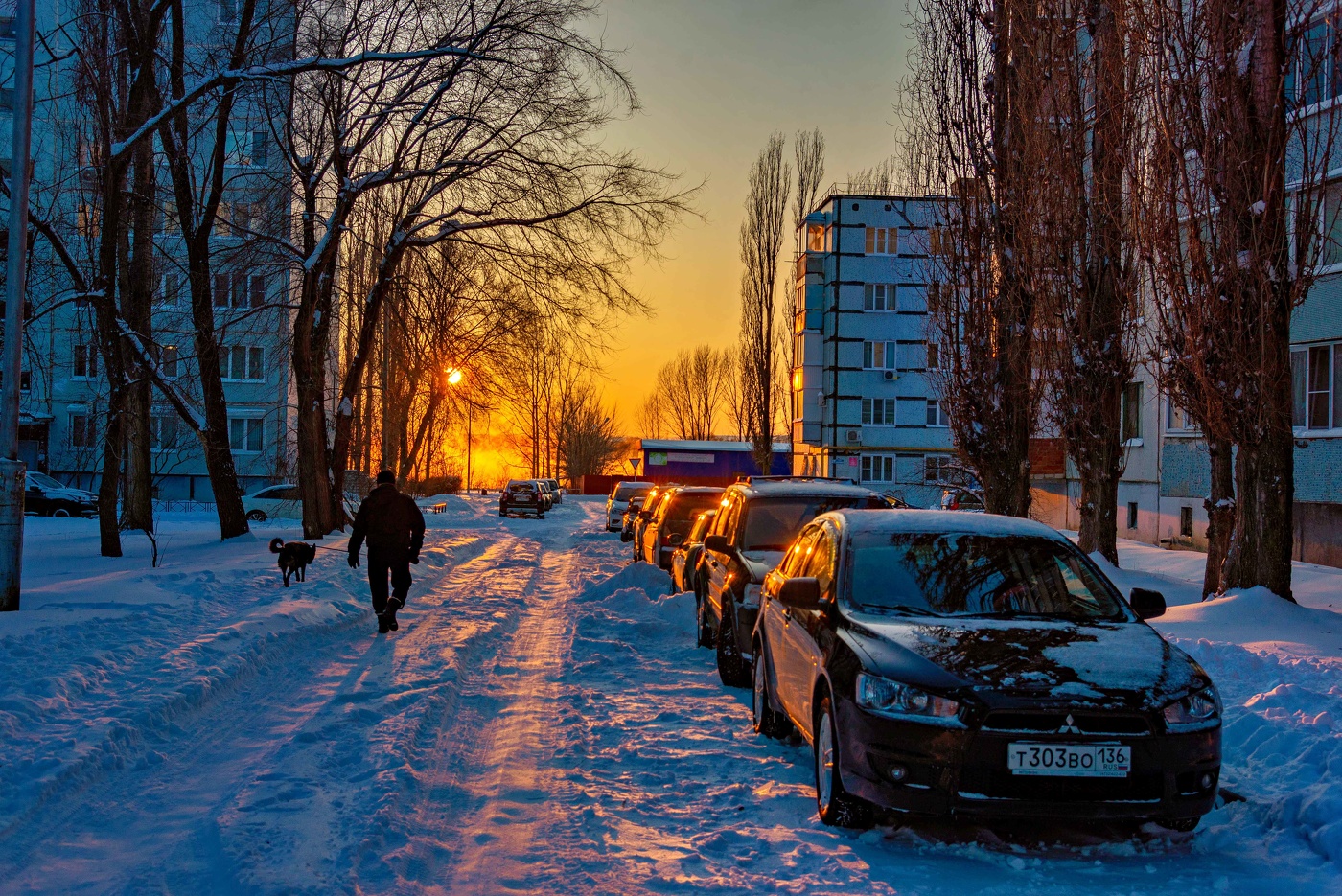 Закат в городе.
