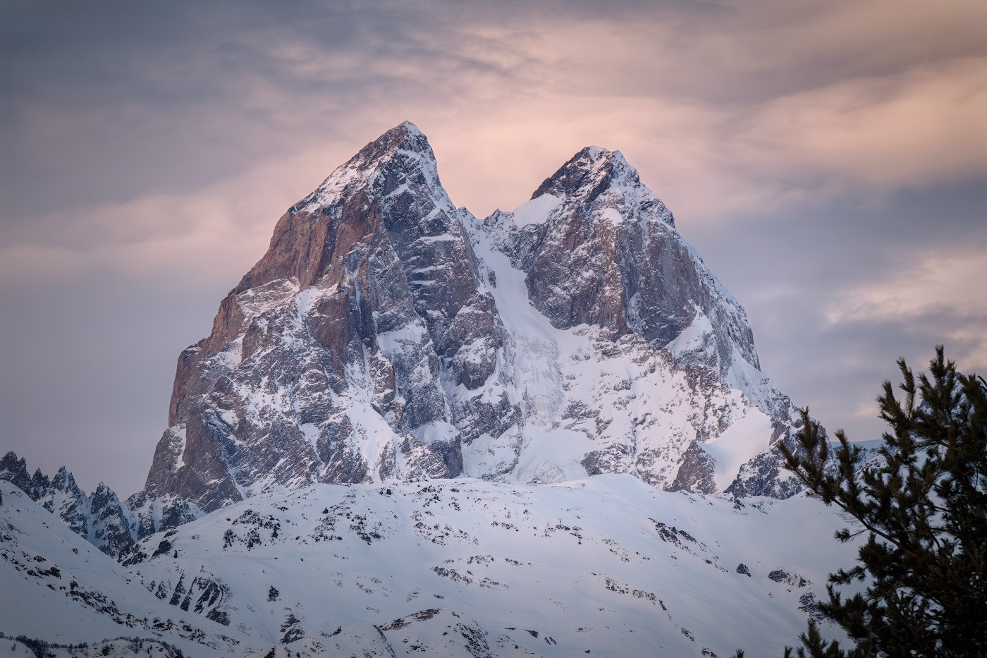 Ushba Mountain Before Sunset