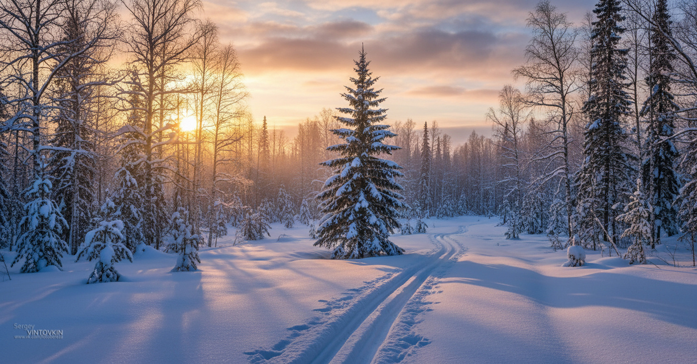 Закат солнца над Барзасской тайгой.