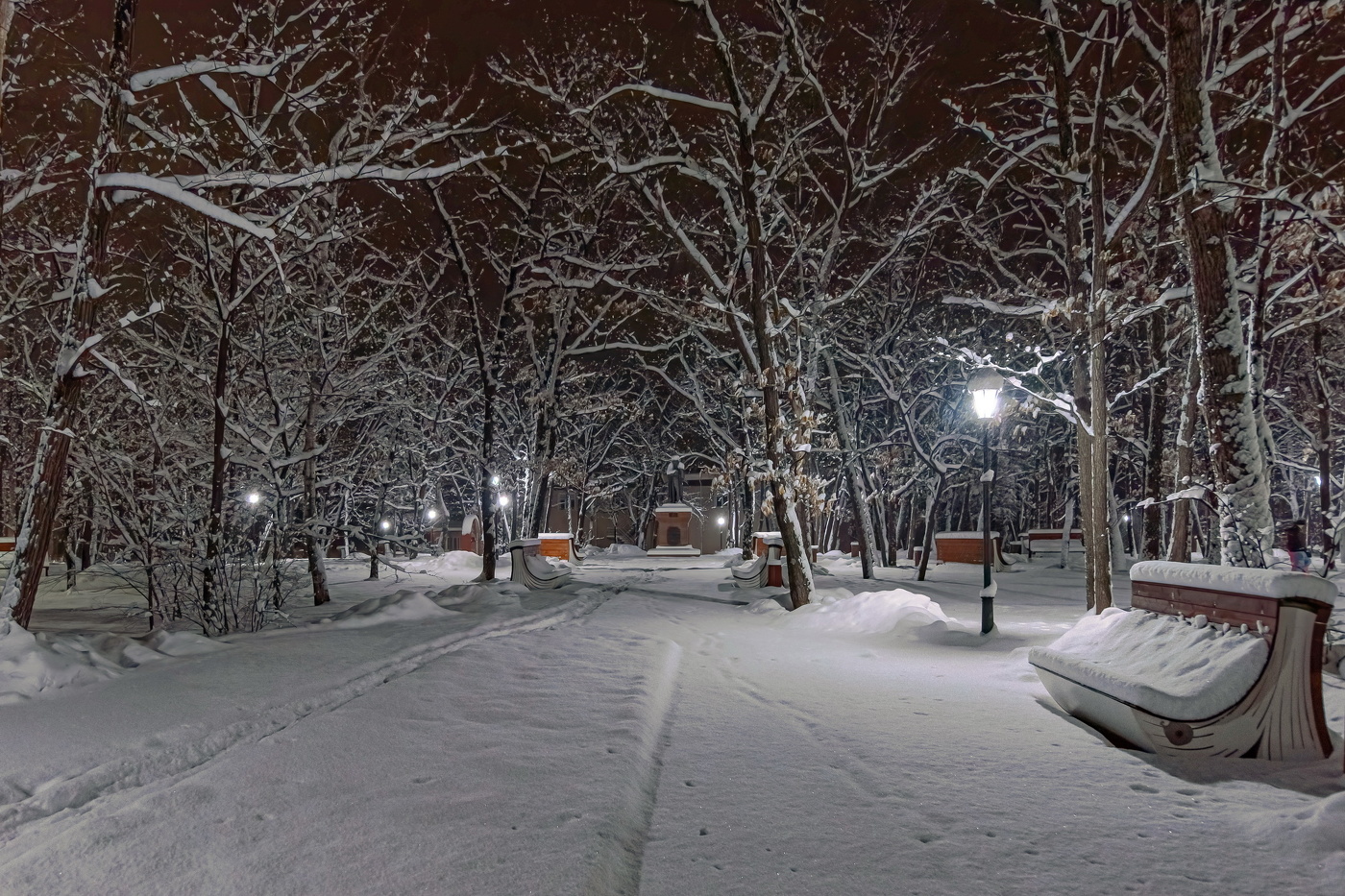 В летнем парке зима...