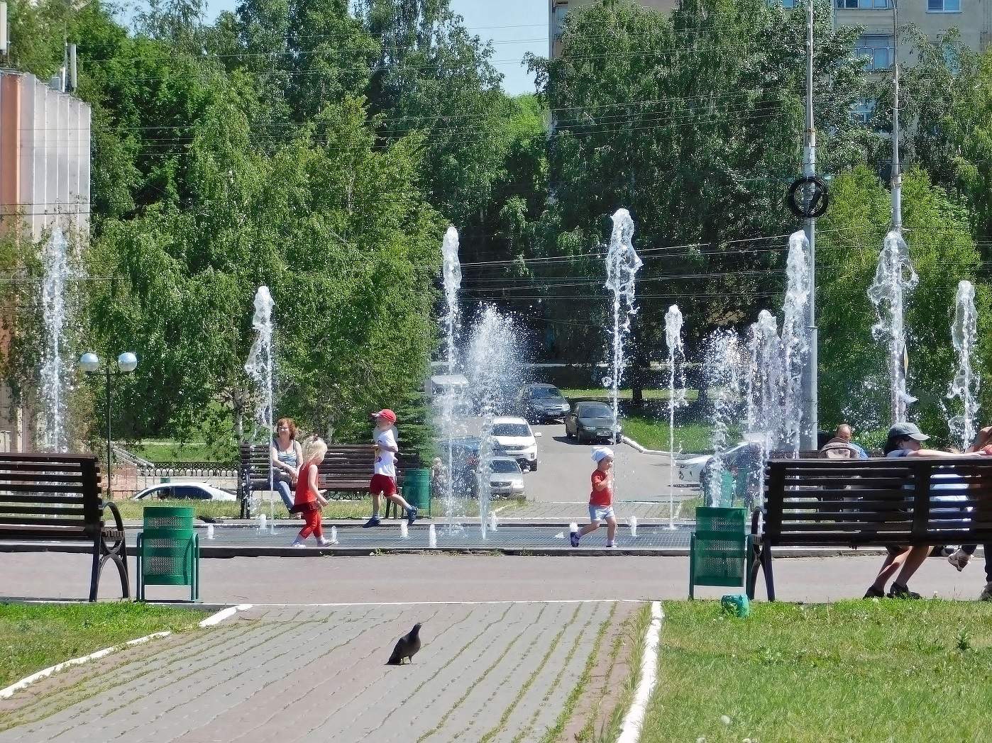 Лето у фонтана