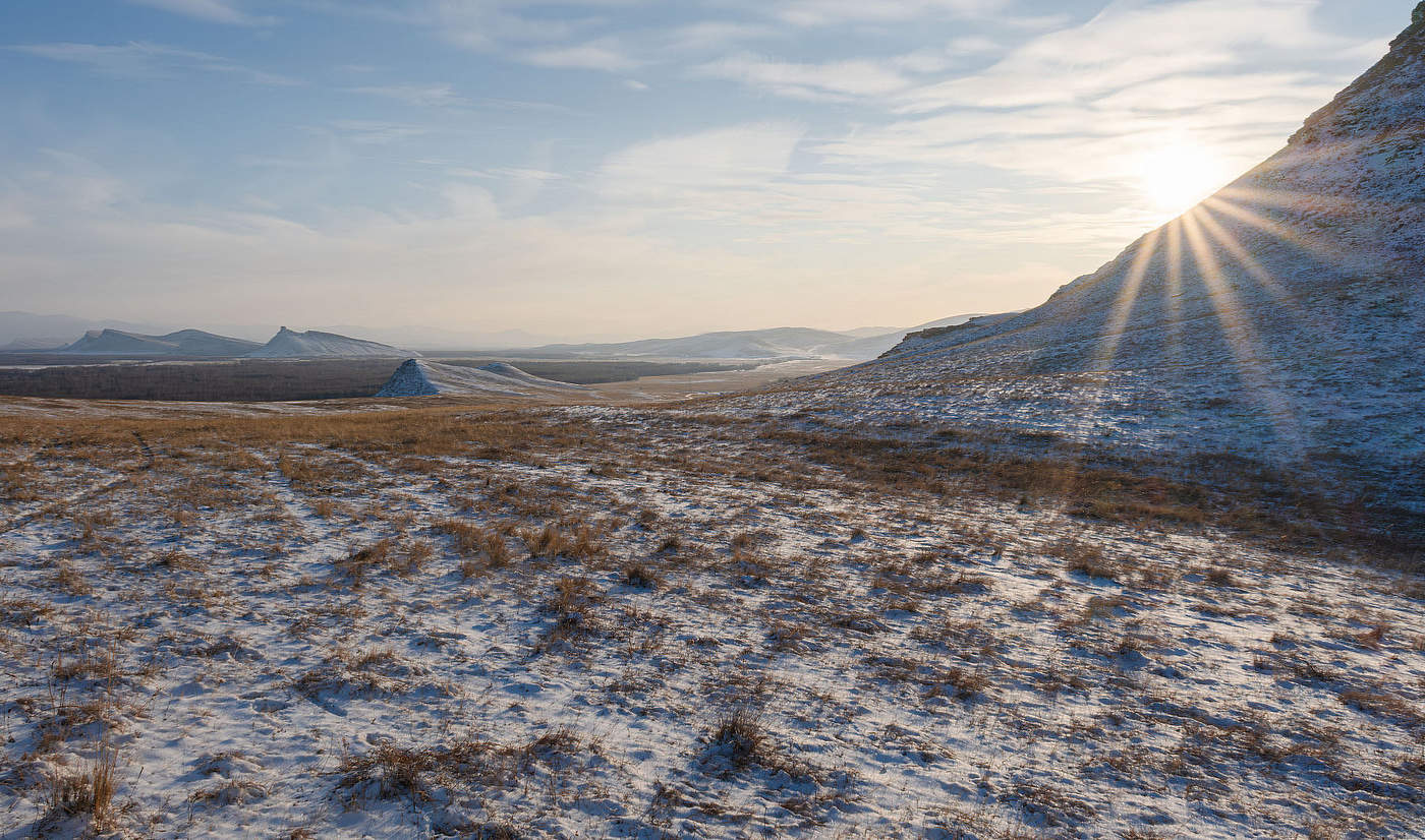 Зимний вечер в Хакасии