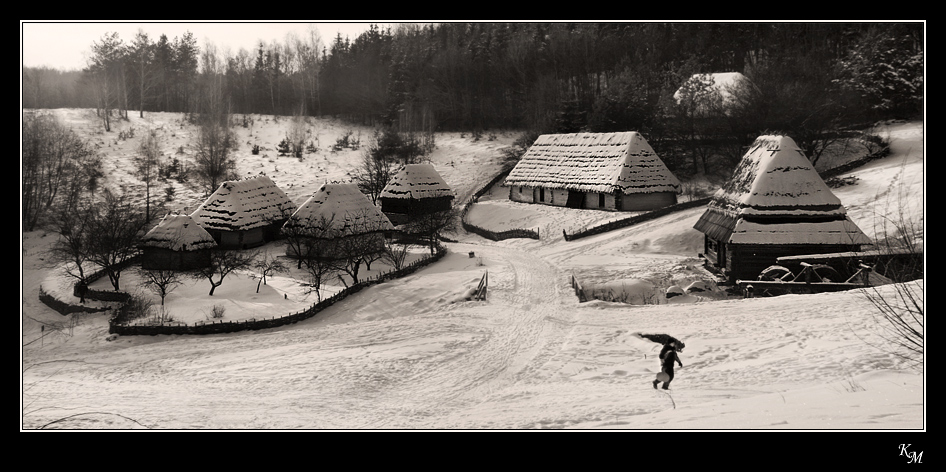"Зима раскрыла снежные объятья.."