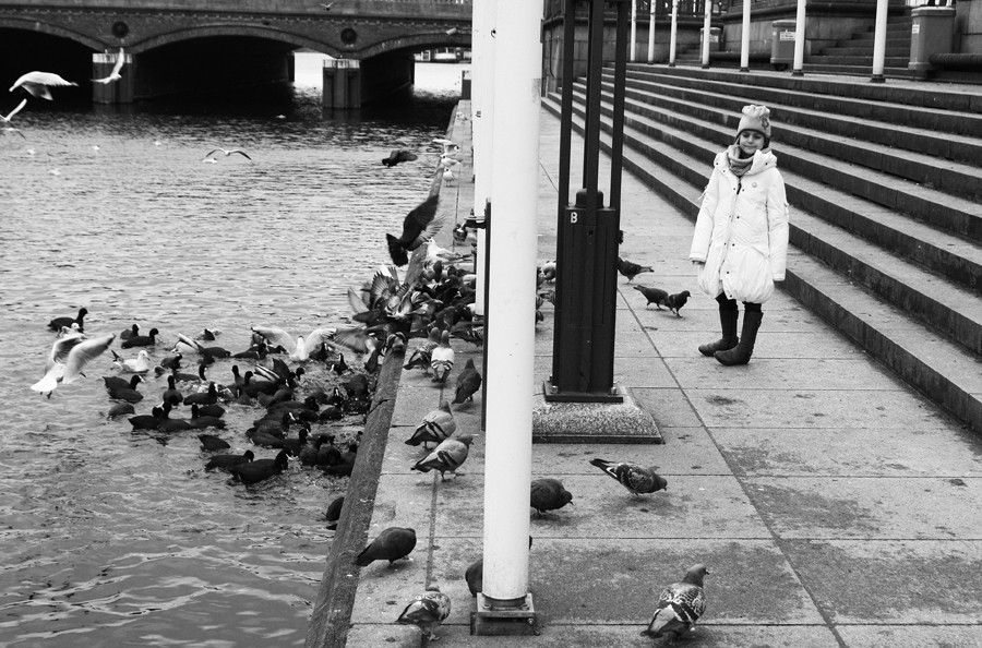 Девочка и птицы